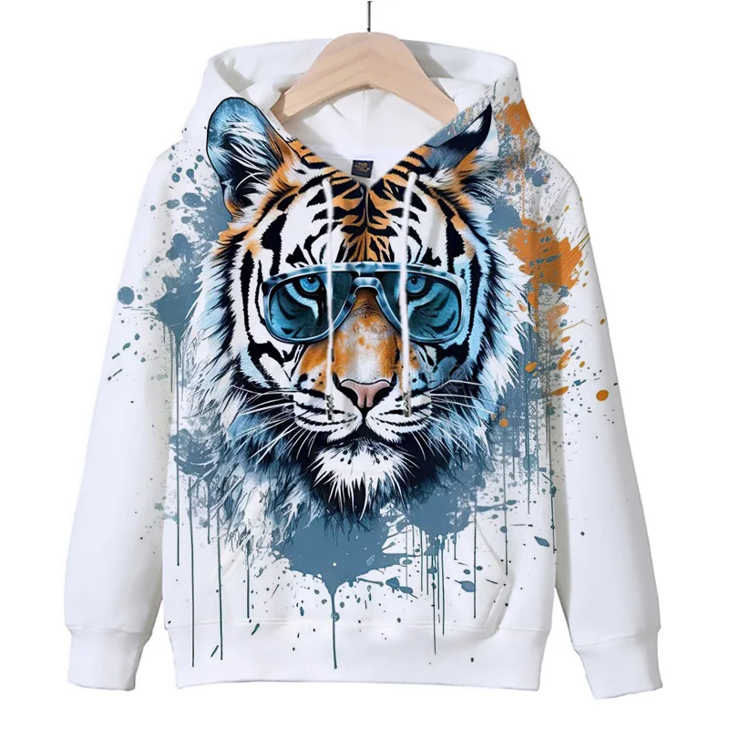 

Men's Women's 3D Printed Fierce Tiger Graphic Hoodies Vintage Cool Outdoor Street Casual Hooded Sweatshirt Autumn Unisex Clothes