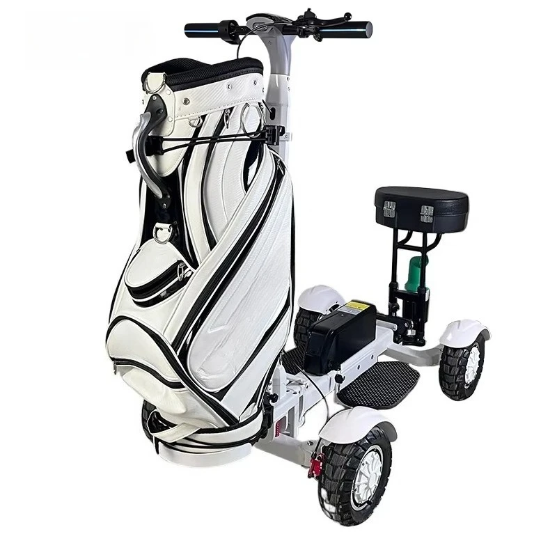 10 Inch Tire 48V 4-Wheel Powerful 2400W Folding Mini Golf Cart Easy to Disassemble Lithium Battery Disc Brake 18km/h