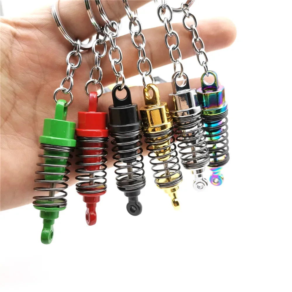 

6 Color Car Spring Shock Absorber Keychain Zinc Alloy Key Shock Absorber Chain Keyring For Auto AUTOART Interior Accessories