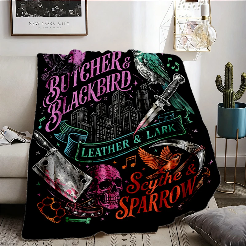 Dark Romance Book Series Colors Flannel Throw, Butcher Blackbird Leather and Lark Cozy Blanket, Brynne Weaver Spicy Roma