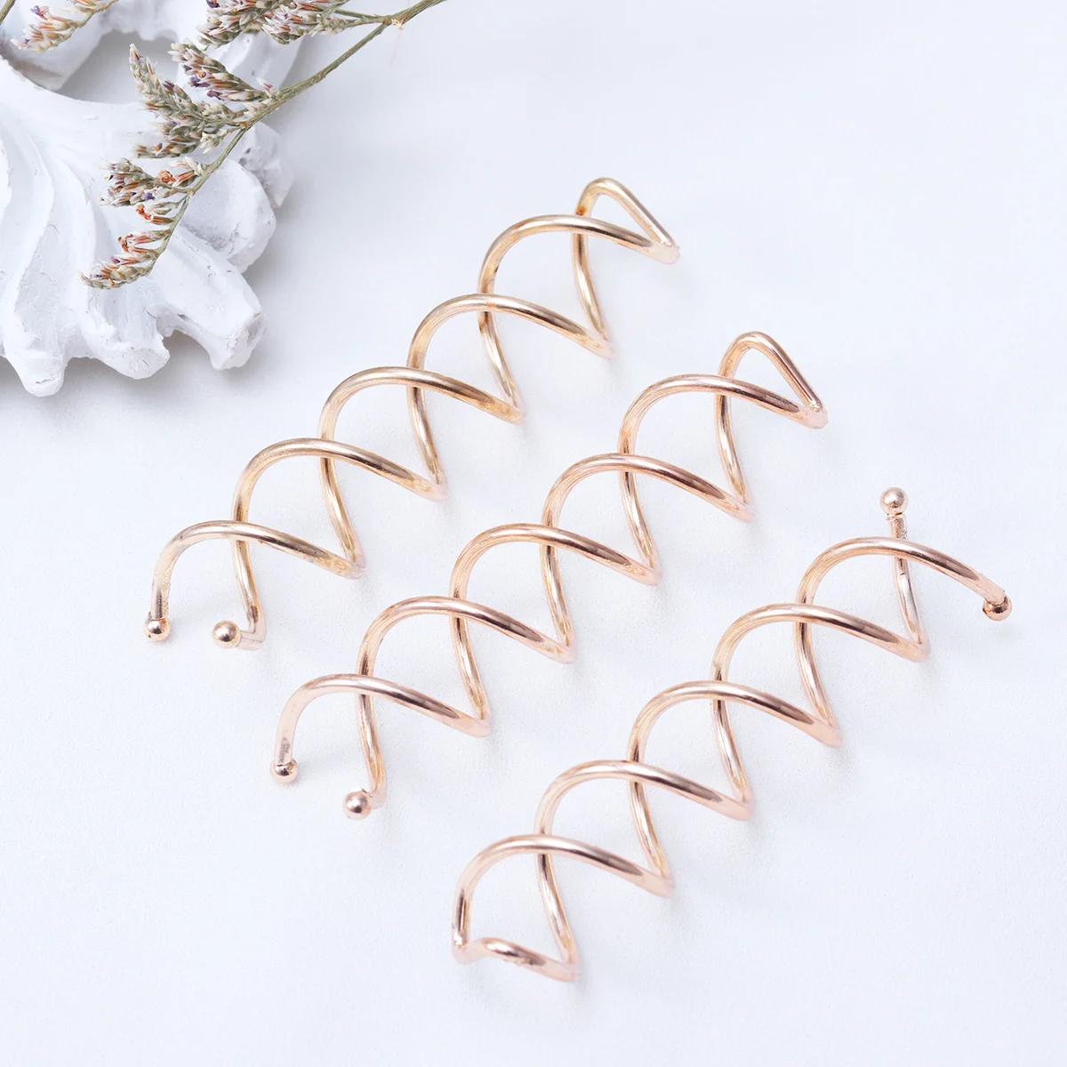 

10 pcs Spiral Pins Lightweight Metal Alloy Plating Compact Design For Long Hair Fast Easy Bun Stick Pick Styling Tool Hair Clip