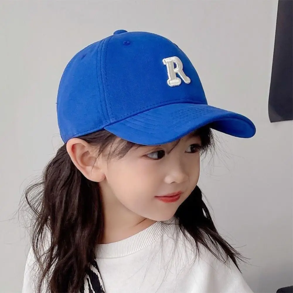 Topi Bisbol Anak-anak Gaya Korea Topi Matahari Musim Panas Anti-UV Bordir Huruf Topi Anak Perempuan Kasual Cepat Kering Topi Berpuncak Luar Ruangan