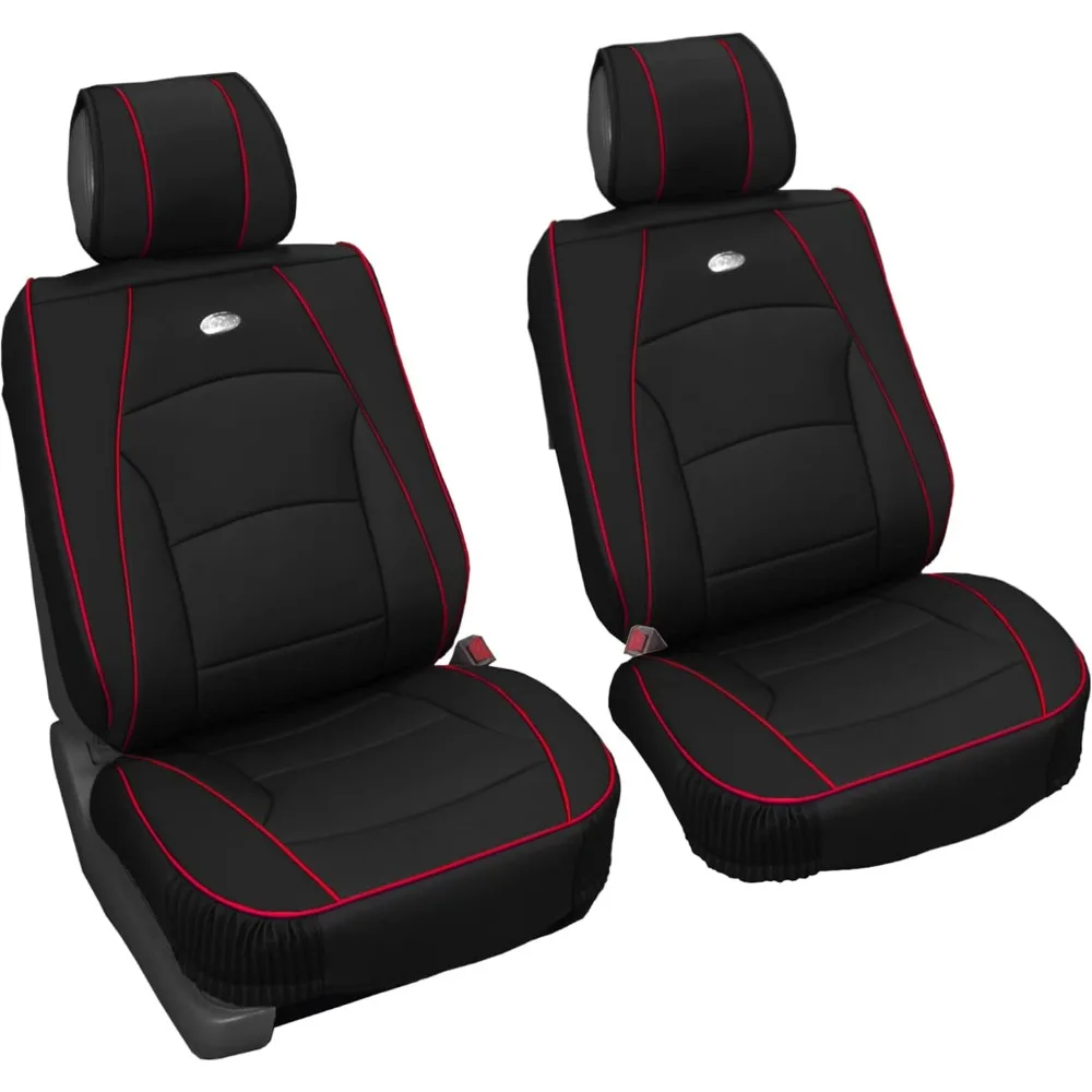 

Передняя пара подушек для автомобильных сидений из искусственной кожи FH Group — водонепроницаемые чехлы на сиденья для автомобилей, грузовиков, внедорожников, универсальная посадка