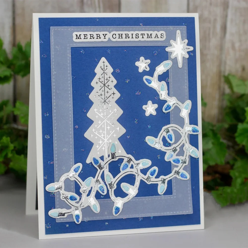 عيد ميلاد سعيد ومشرق 25 ديسمبر التمنيات واضح Stamps/القطع يموت DIY بها بنفسك زينة عيد الميلاد تحية ورقة بطاقة ألبوم ديكور الحرفية