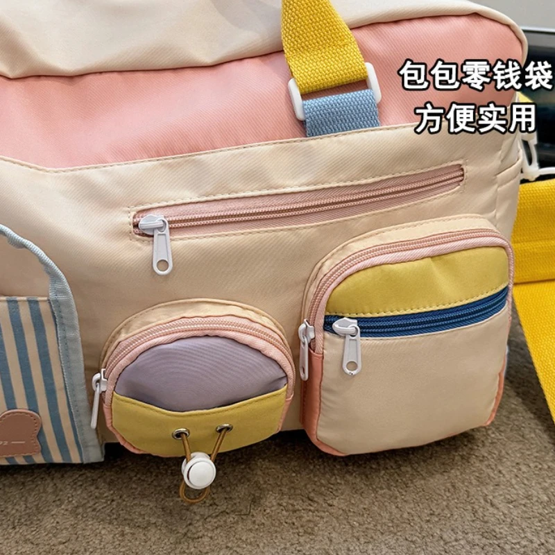 

Большая вместительная сумка с мультяшным принтом ярких цветов для путешествий на открытом воздухе, большая сумка для хранения, модная женская дорожная сумка для ручной клади