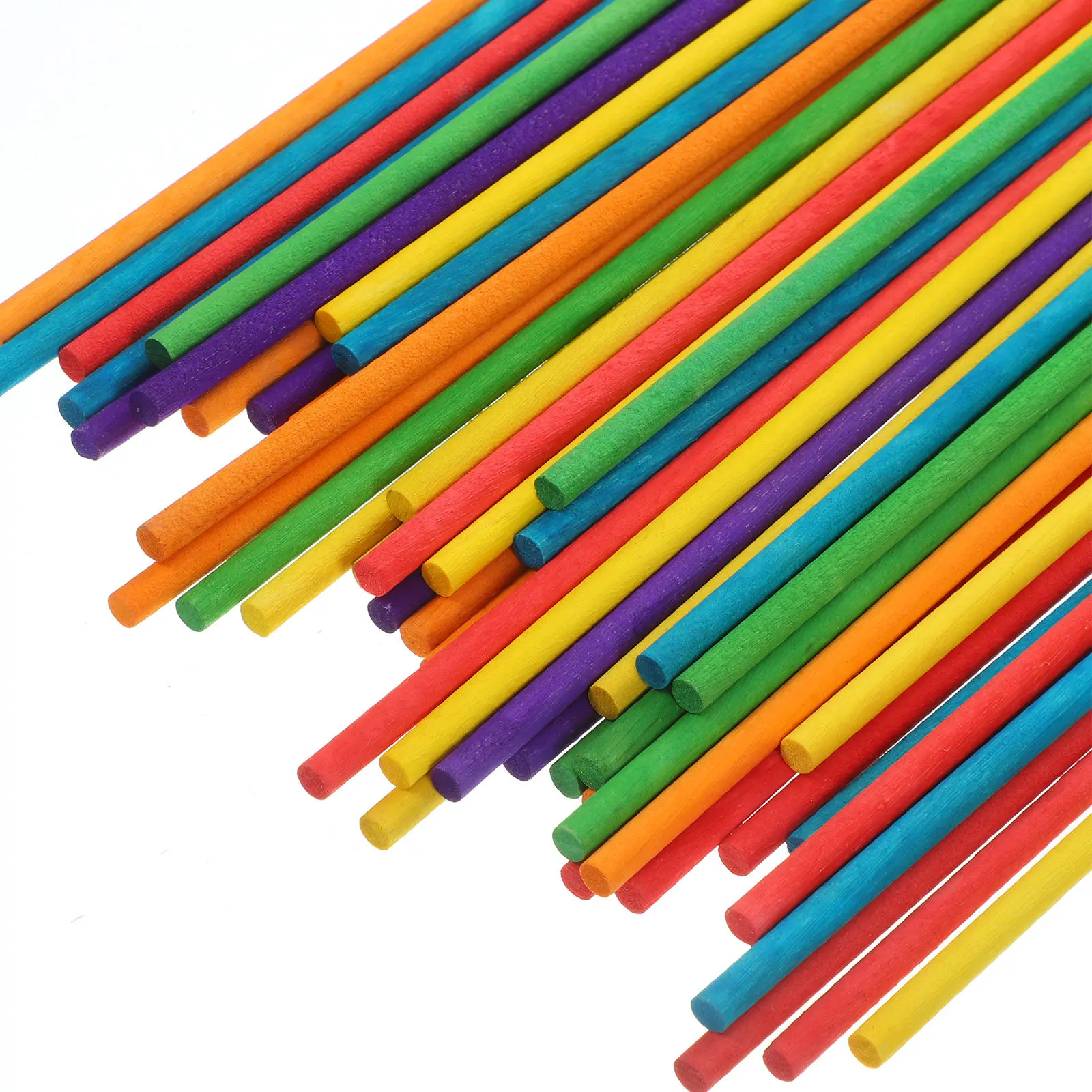 100Pcs Colorful Round Wooden Rhythm Sticks for Preschool Music Therapy Hand Eye Coordination Motor Skills Development