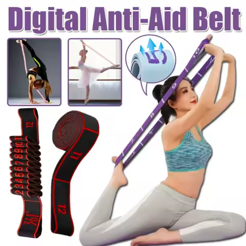 8/10/12 Grid Yoga Stretch Band Flexible Multi-stage Dance Stretch Band Adjustable Digital Resistance Band