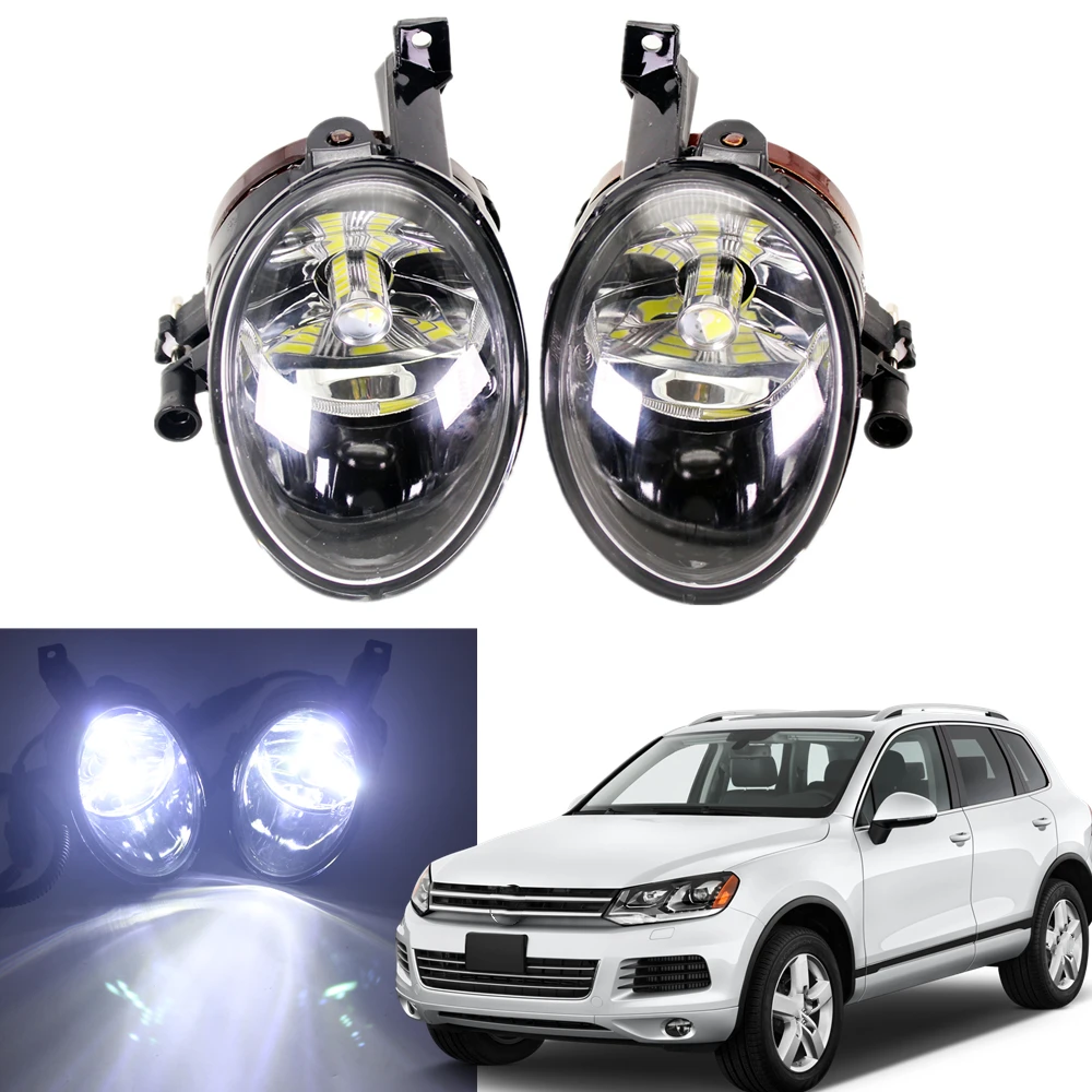 

Автомобильный светодиодный светильник s для VW Touareg 2011 2012 2013 2014 2015 автомобильный Стайлинг передний бампер противотуманный светильник с светодиодный лампой