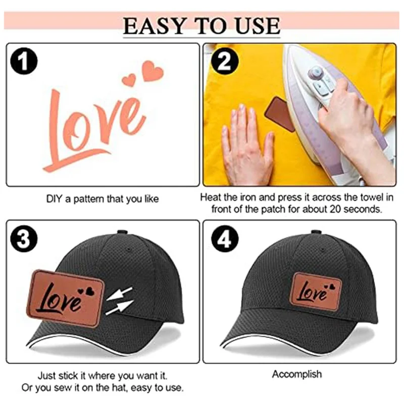 90Pcs Laser Engraving Blanks, Blank Leather Patch for Hat, Wear-Resistant, Not Easy To Fade HOT