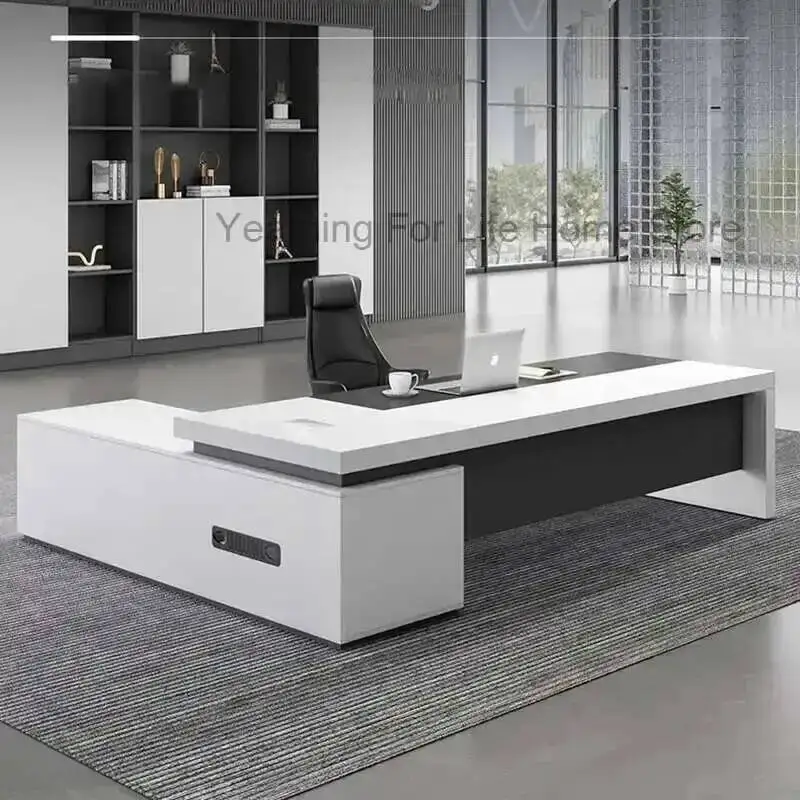 

Motion Wireless Control Smart Charger Executive Desk Modern Office Furniture CEO Home Office Secretária Executiva Furniture