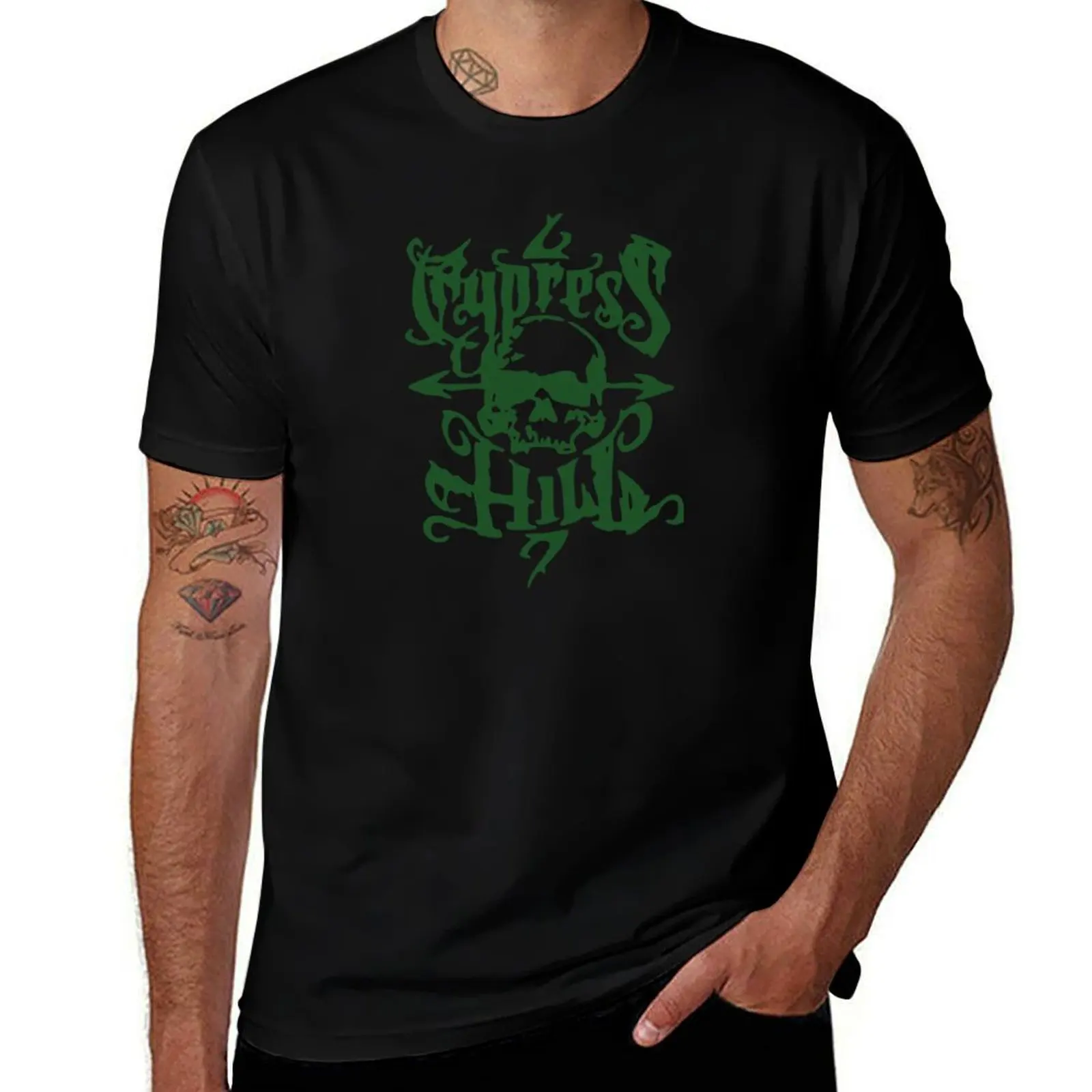 

The Green Skull T-Shirt sweat plus sizes quick-drying blue lock t shirt men 100℅ cotton