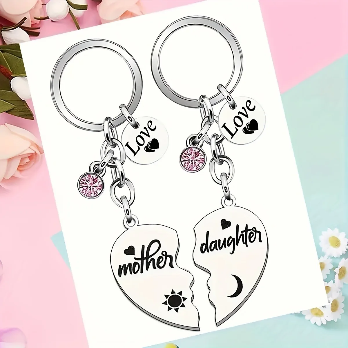 lovers keychain setStainless Steel Mirror Polish Hollow Heart Pendant Keychain for Women Men Gift