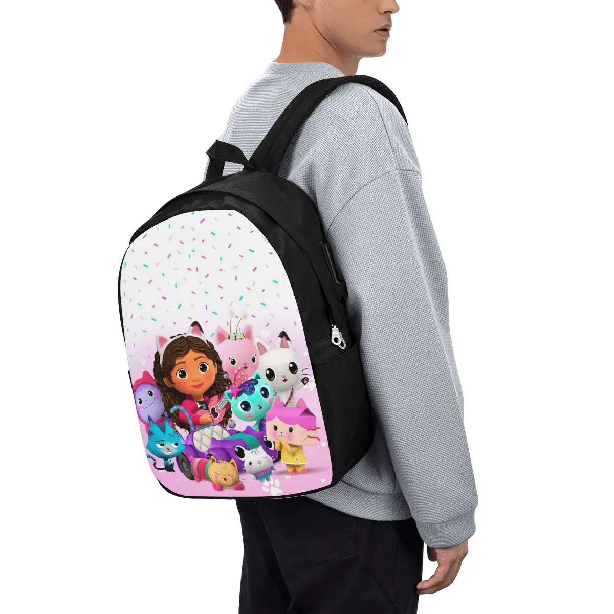 Gabbys Dollhouse Nordic Gabby Cat Pandy Paws Backpack Travel Notebook Bag Computer College Student School Bag Laptop