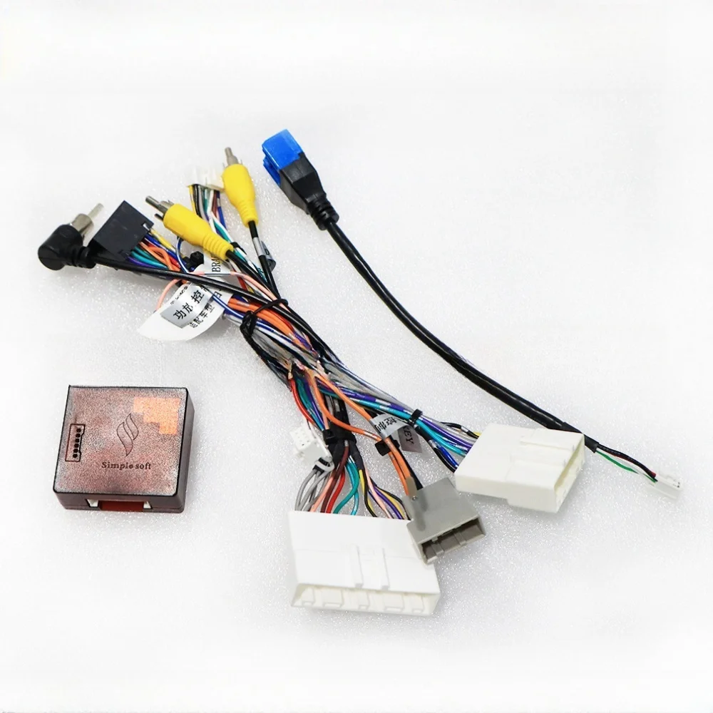 Canbus Box  Decoder For Nissan X-Trail 2021 Support 360 Original Camera Android 2 Din Radio 16 PIN Wiring Harness  Power Cable