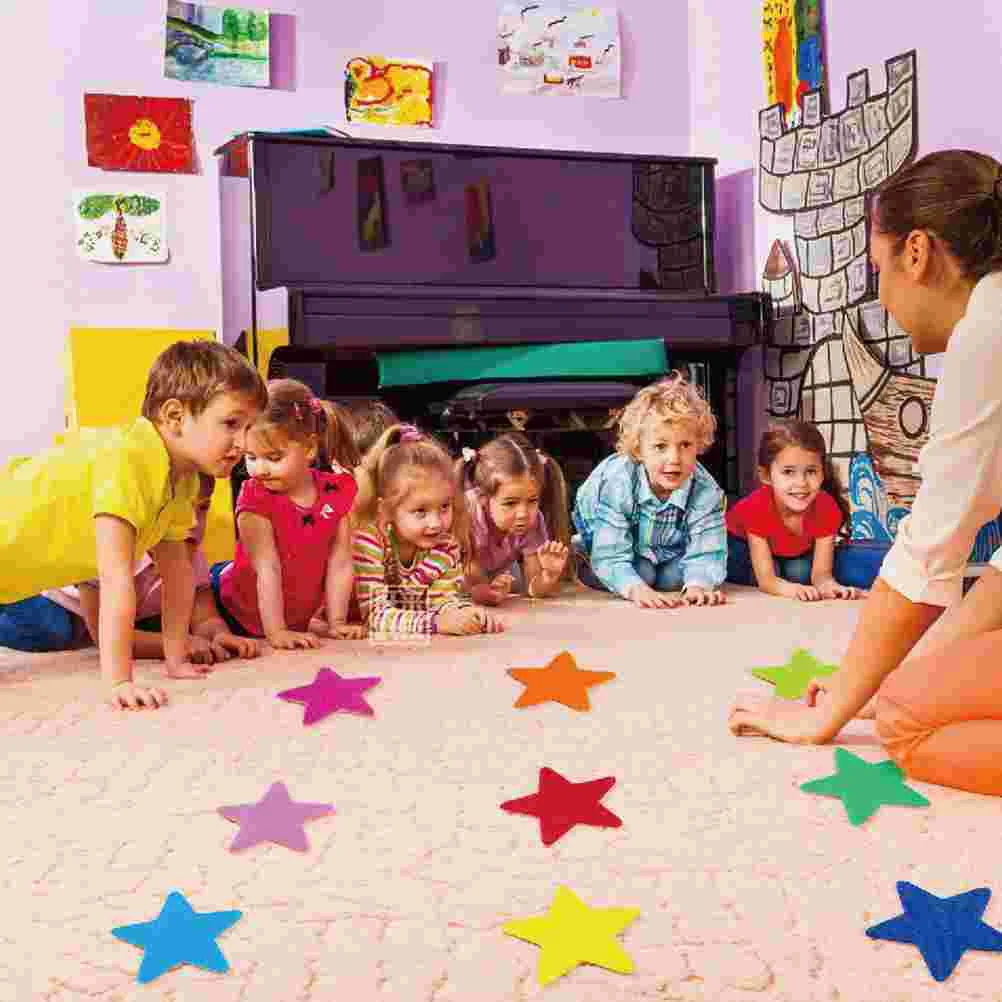 Marqueur de tapis résistant à l'usure pour enfants, autocollant de logo circulaire, fournitures de points drôles, accessoire de sol, intéressant, ménage