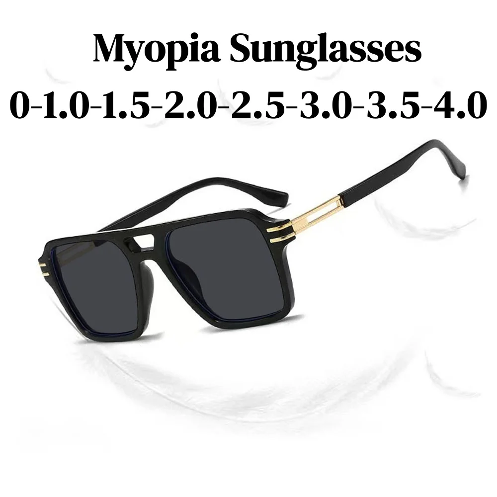 

New Double Beam High-end Myopia Sunglasses Women Trendy Street Style Shades Outdoor UV-Protective Near Sight Eyewear for Men