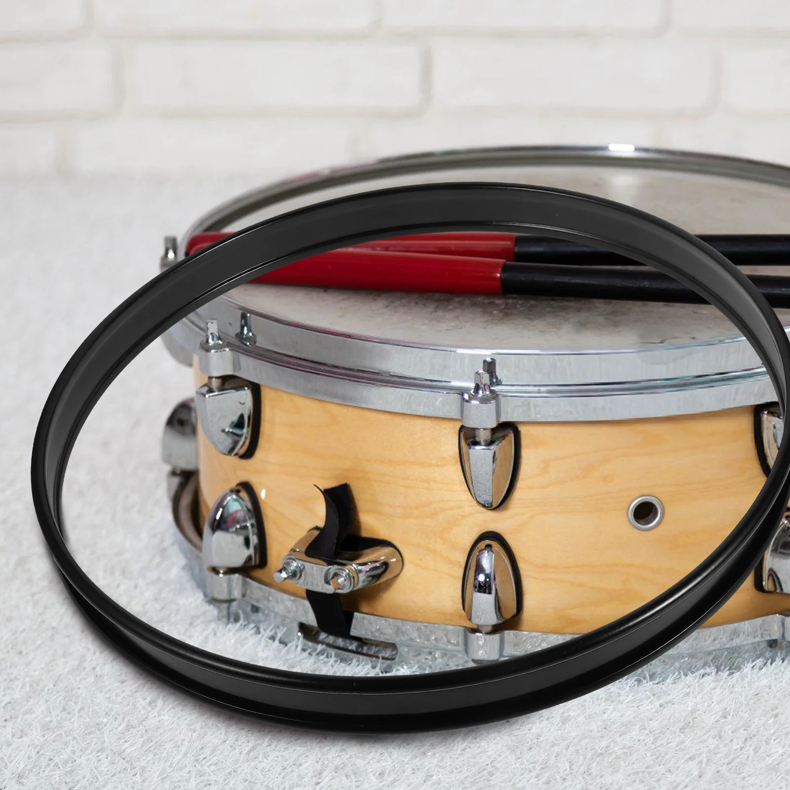 

Black Spray Drum Hoop Metal Bass Snare Protector Replacement Hardware Enhanced Sound Easy Setup Stylish Design for Band