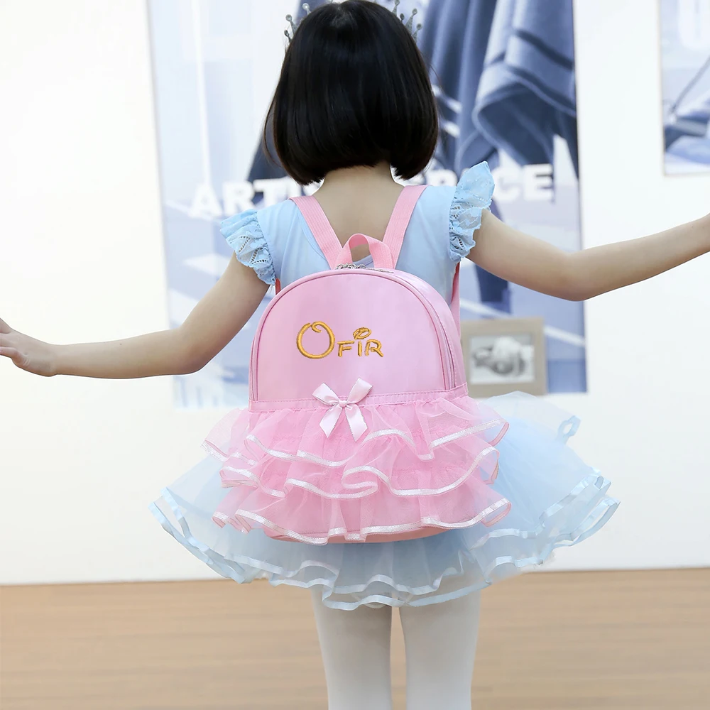 New Ballerina Dance Backpack with Personalized Embroidery Custom Name Pink Tutu Backpack Kids Ballet School Toddler Bag