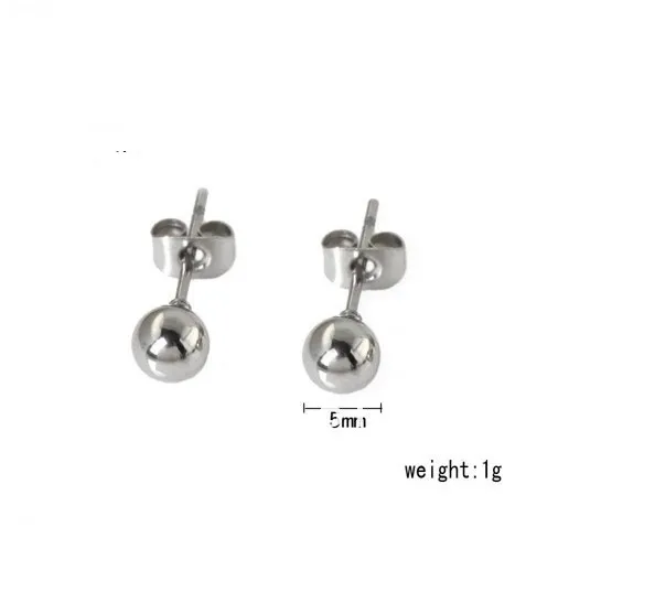 LUXUKISSKIDS Stainless Steel 2mm To 10mm Surgical Ball Studs Earrings Fashion Jewelry Brinco For Women/Men Smooth Mental Beads image 5