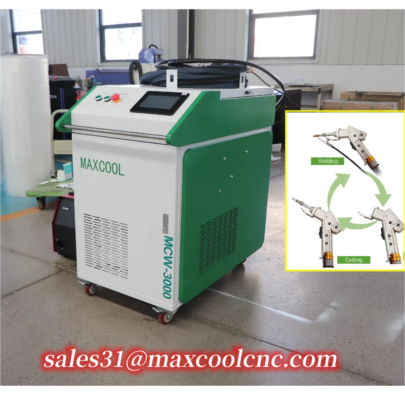 

1500w 3kw Economic 3 in 1 Multi-functional Handheld Metal Laser Welder Fiber Laser Welding Cutting Cleaning Machine