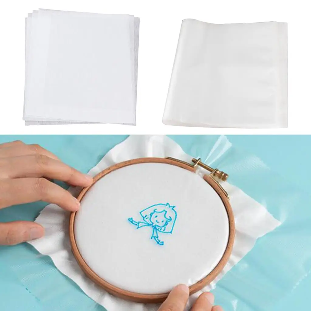 5 Sheets T Shirt Fabric Transfers Papers Water Soluble Embroidery Stabilizer transparent 0*10
