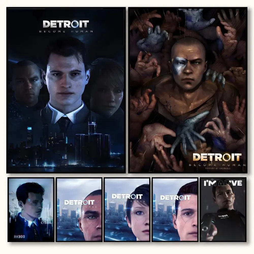 Detroit Become Human Futuristic Android Sci Fi Retro Poster Decorative art prints for the home, holiday gifts, unframed