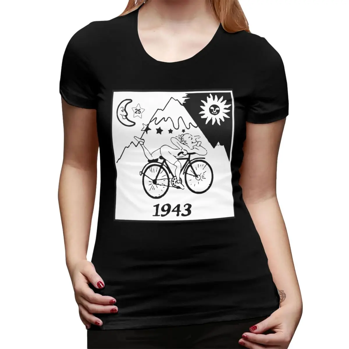 Camiseta feminina descoberta de lsd albert hofmann verão manga curta camisetas tripulação pescoço algodão camisetas roupas topos streetwear