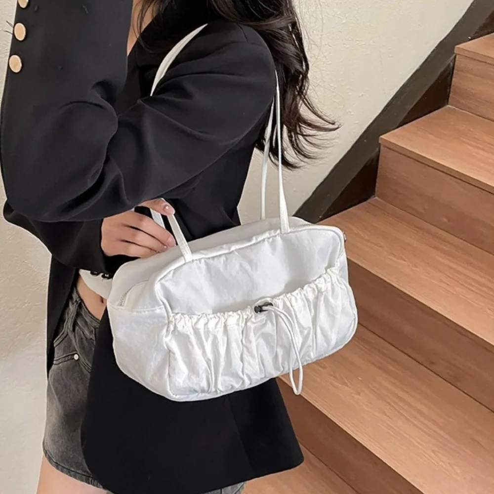 

Multipurpose Drawstring Tote Bag Underarm Bag Large Capacity Drawstring Pleated Shoulder Bag Shopping Bag Armpit Bag