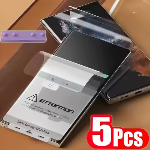 5Pcs Full Cover TPU Hydrogel Film Screen Protector for Samsung Galaxy S25 S24 S23 S22 S21 S20 Note 20 Ultra S25 Plus S24 S23 FE