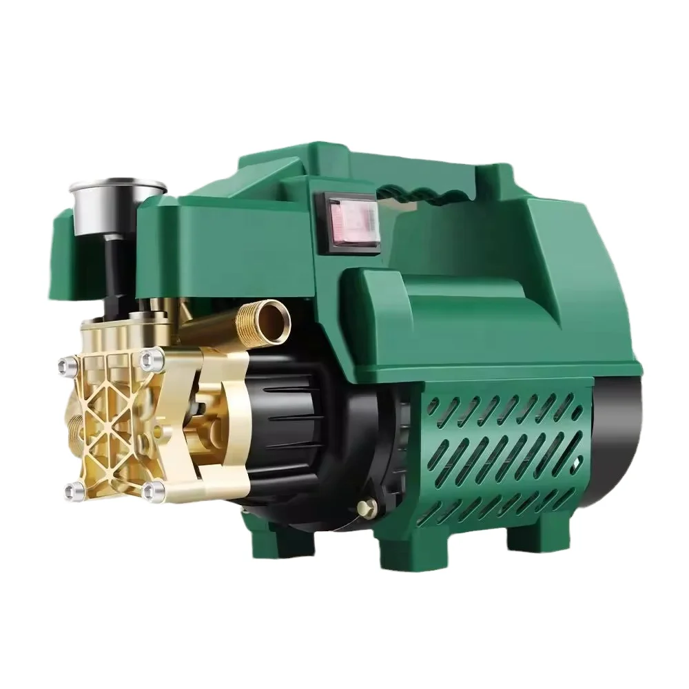 

Portable Electric High-Pressure Brass Car Washer 6 MPa Adjustable Industrial Model Pressure Cleaning Green