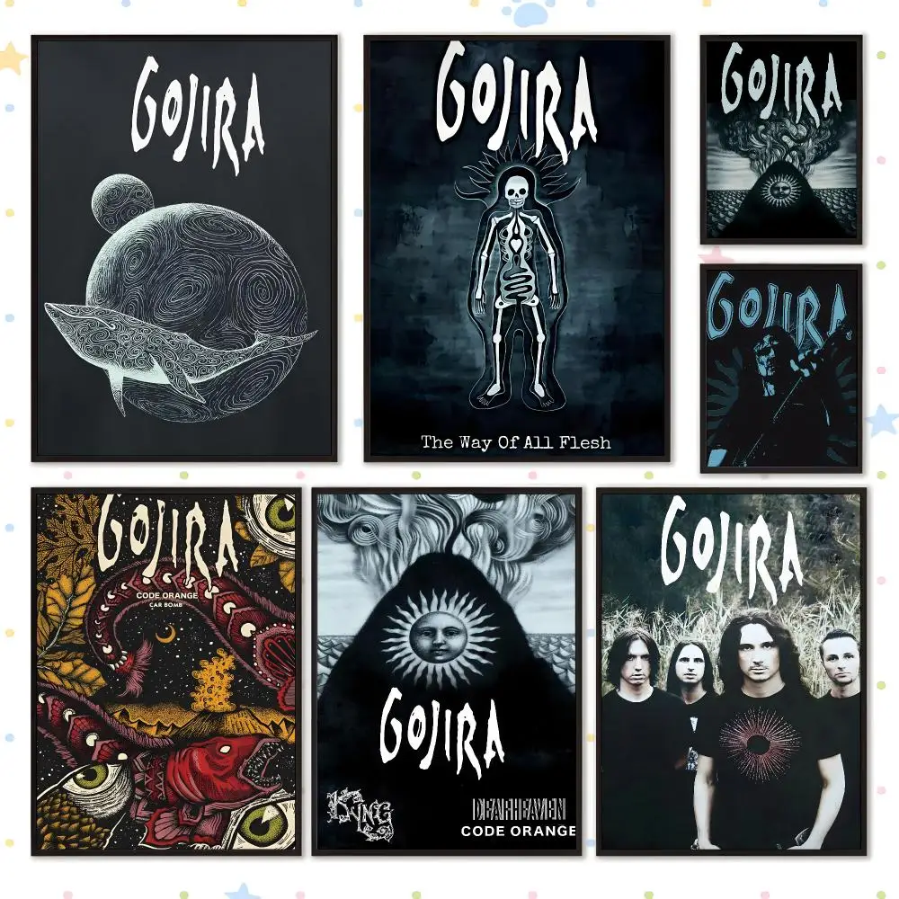 Music Artist Pop Alternative Gojira Poster HD Waterproof PP Self Adhesive Aesthetic Bedroom Dorm Gaming Room Home Decor Gift