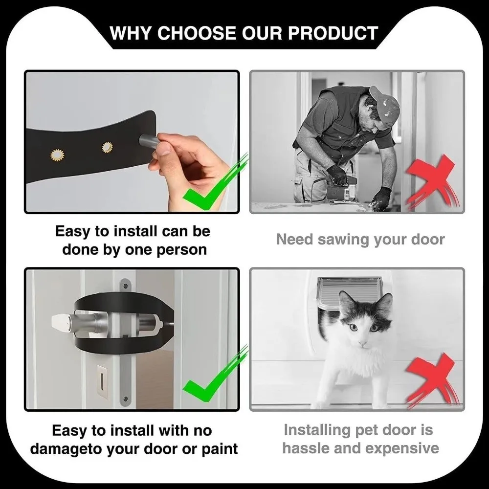 2pcs/set Adjustable Pet Separation Door Elastic Lock Punch-Free Cat Door Bracket Elastic Gate Lock Fish Shape Pet Door Opener