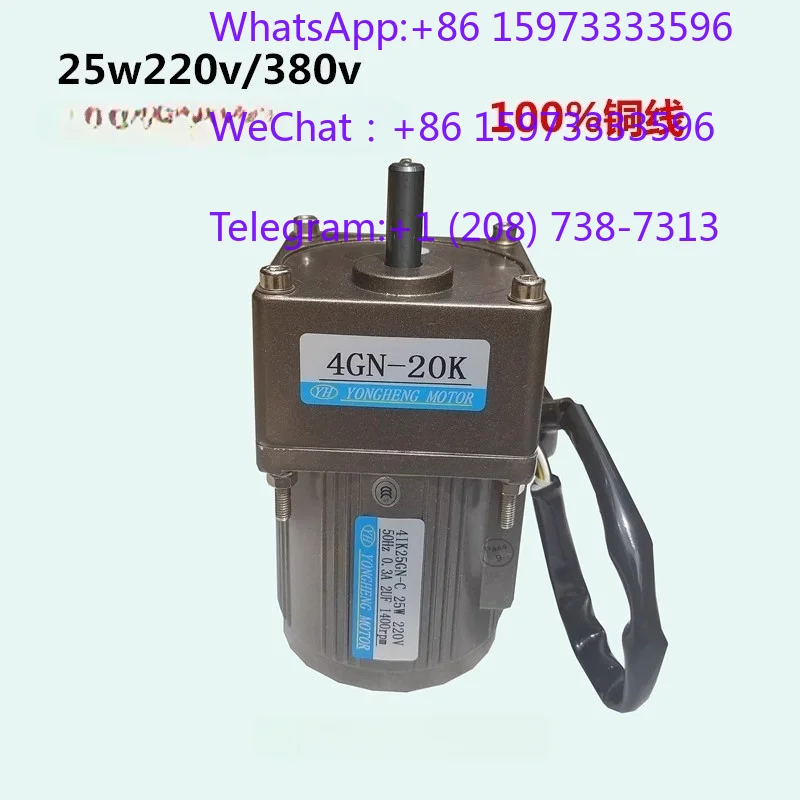 25W Vertical AC Variable Speed Geared Reduction Motor Dual Voltage 220V 380V Low Rotation Speed Mini Adjustable Drive Motor