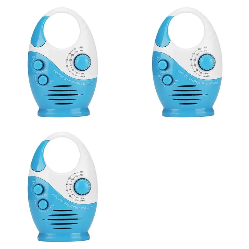 

Водонепроницаемое радио для душа M09K 3X, AM/FM-радио с регулируемой громкостью и динамиками, портативные колонки с ручкой-крючком