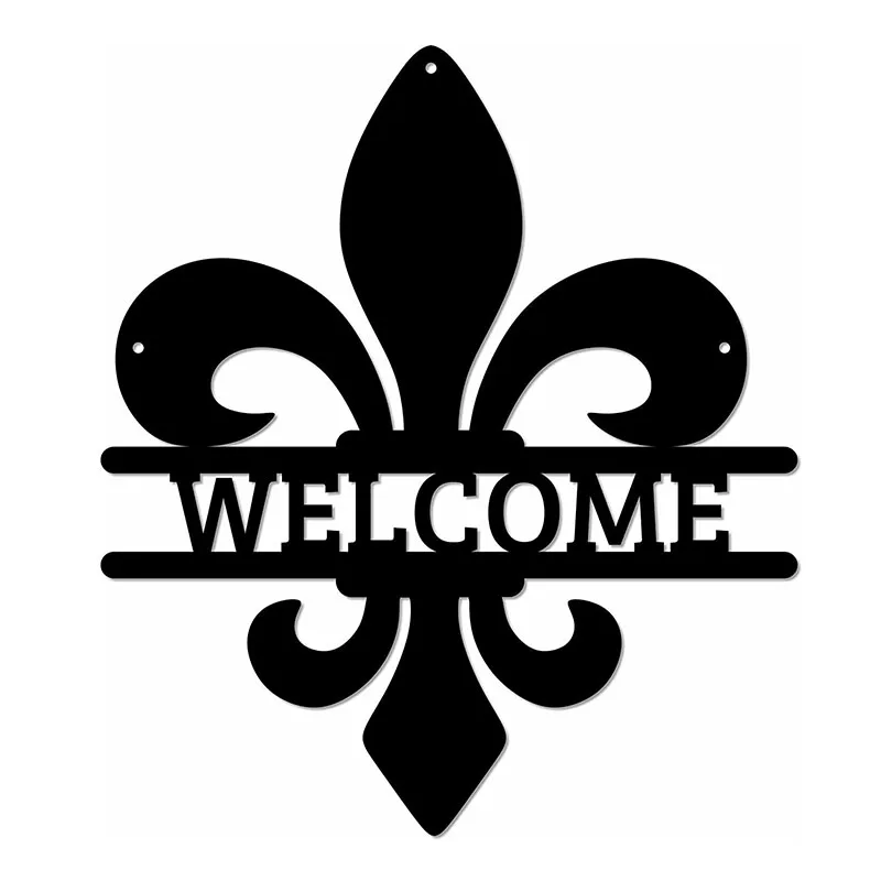 Welcome front door sign metal welcome sign Large For Wall Dectoration Metal Art  Vintage Metal Plate Wall Art