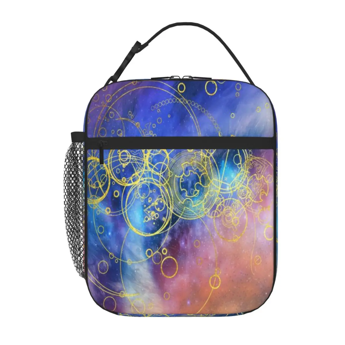 Hot Sale Time Lord Writing (vortex Hues) Graphic Leakproof Lunch Bag Garden Party Commuter Lunch Bag