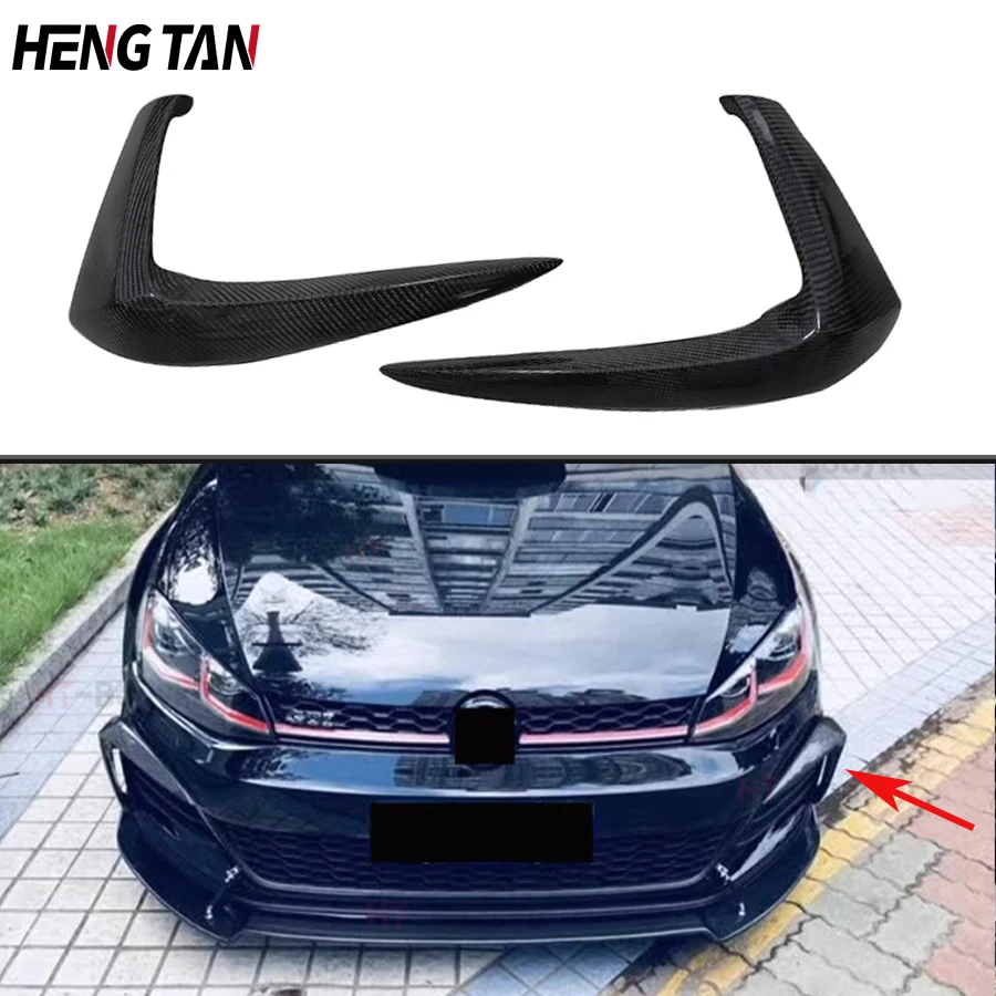 Carbon Fiber Front Bumper Wind Knife For Volkswagen VW Golf 7.5 GTI 2018-2020 Front Bumper Fins Body kit