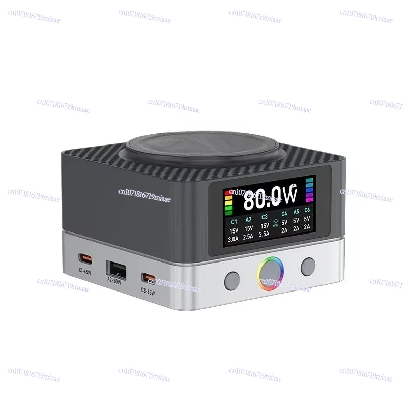 6-Port Smart Monitor with Multi-Port Charging Ultra Fast Wireless Charging Phone/Tablet/Laptop Charger