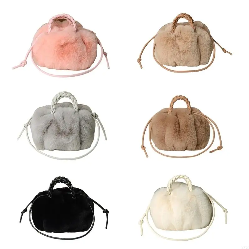 

X7XC Trendy Furry Crossbody Bag for Everyday Items Shoulder Bags Women Girls Handbag