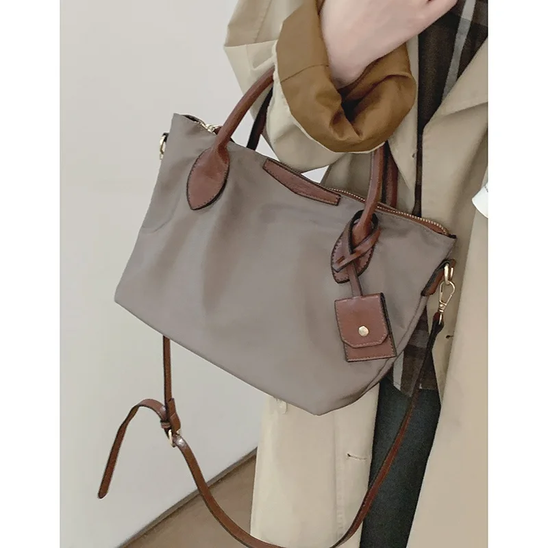 

Модная женская сумка для поездок на работу, большая вместительная сумка через плечо, повседневная сумка из нейлона с застежкой-молнией, мягкая сумка в корейском стиле