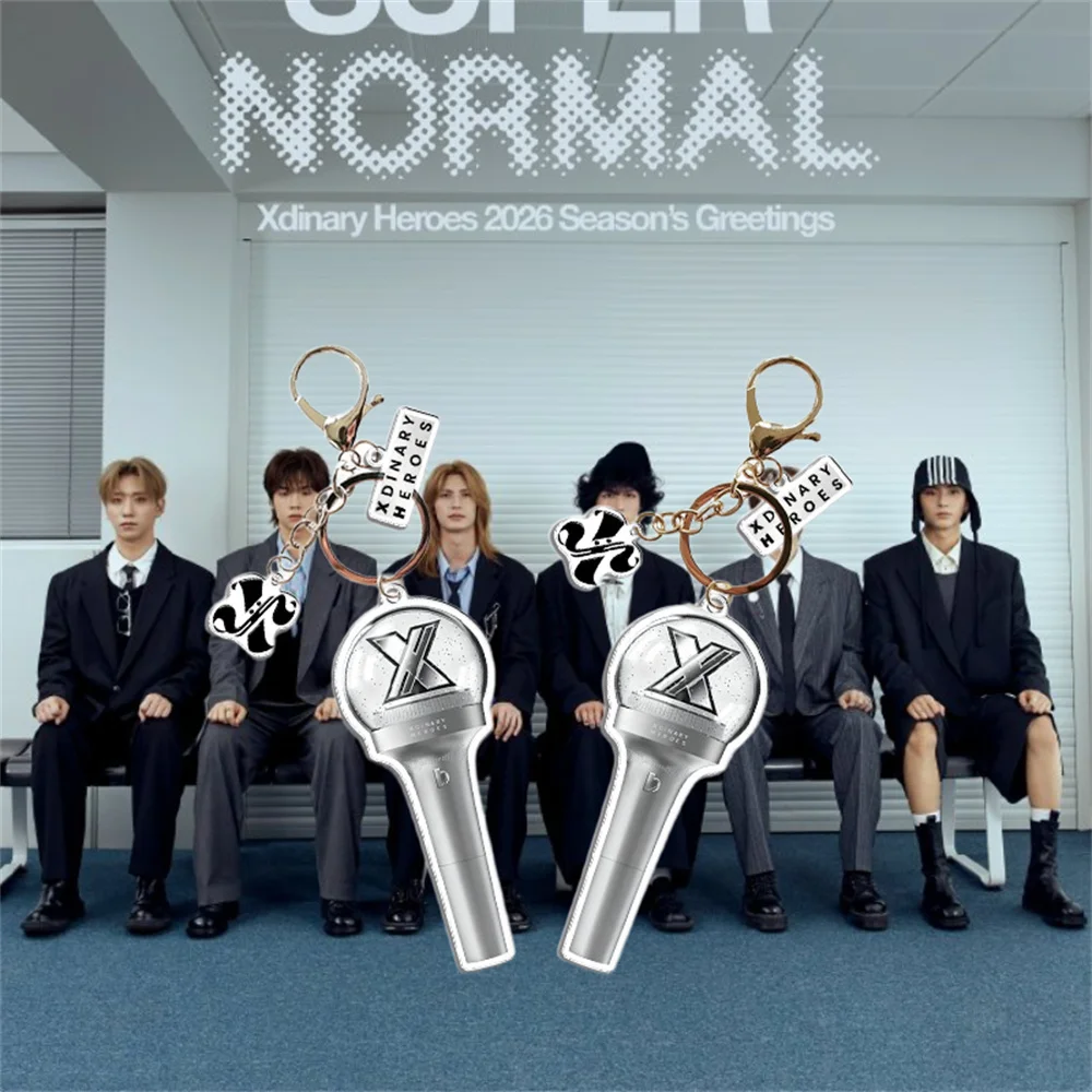 Xdinary heróis acrílico chaveiro mini lightstick pingente chaveiro arma-il jungsu gaon jun han jooyeon fãs presentes