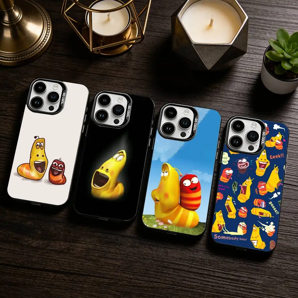 

F-Funny L-Larva Phone Case For iPhone 17,16,15,14,13,12,11 Plus,Pro Max,XS,Colored silver phone case
