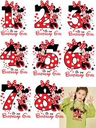 Minnie Mouse Birthday Girl Iron on patches thermo-stickers for children heat transfer vinyl DIY Sewing Decoration