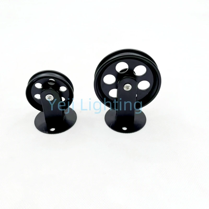 Black Light Lifters Wheel Pulley Cable Wire Lifter with Ceiling Plate Ceiling Lamp Chandelier American Retro Iron Pendant Lamp