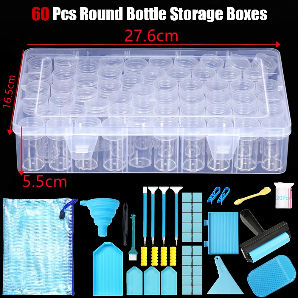 

Diamond Painting Roller Storage Box Accessories Container for Beads Tools Kits Bead Containers Brushes Wax Point Drill Pen Work