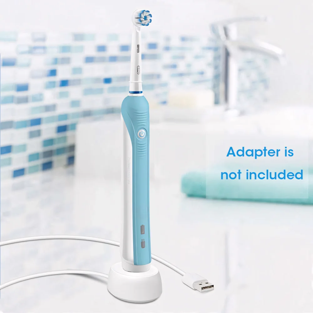 USB Charger for Oral B Braun Electric Toothbrush, Portable Travel Charger for Oral-B 500 3757 Waterproof Inductive Charging Base