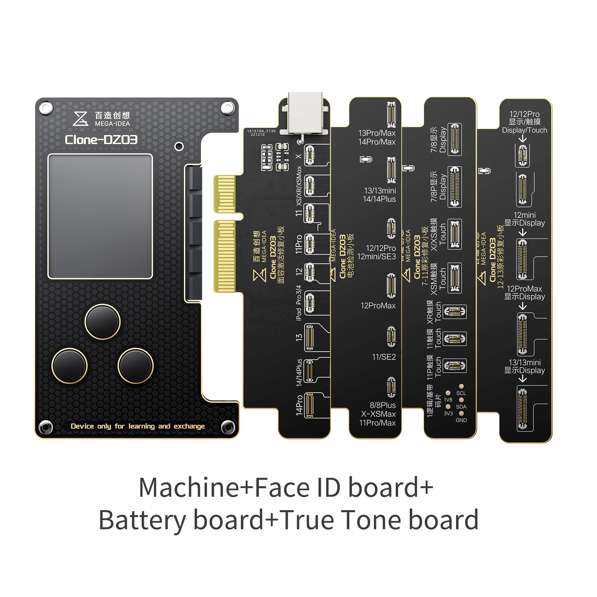 Imagem -03 - Qianli Clone Dz03 Programador Face id Bateria True Tone Reparação de Dados para Iphone X15pm Dot Matrix Projetor sem Reparo de Solda