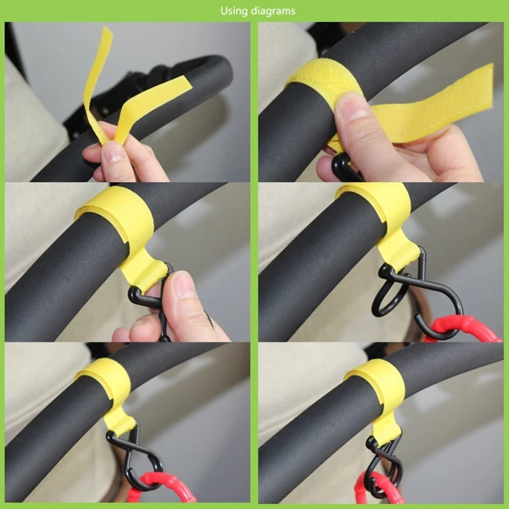 3pcs Baby Stroller Hook Clips General Strong 2 Hooks Strap Hanger Baby Stroller Accessories Hook Han