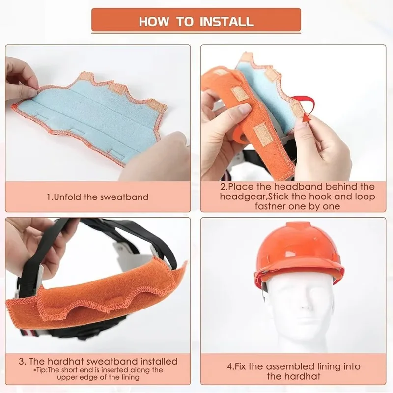 1-5Pairs Hard Hat Sweatband Washable Absorbent Helmet Liner Soft Sweat Pad For Welding Safety Helmet Protective Head Gear