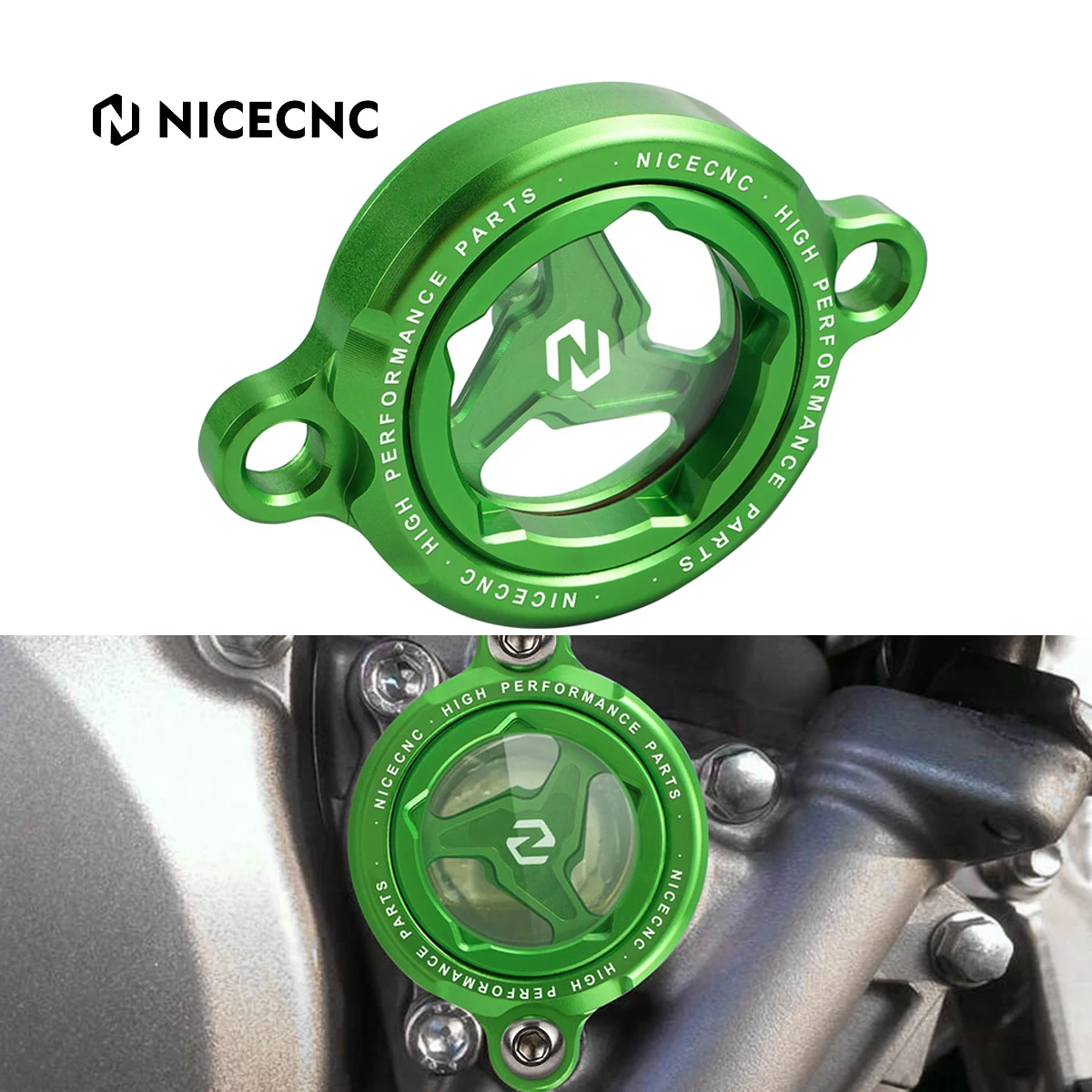 

NICECNC For Kawasaki KX450 2016-2025 KX450X 2022-2024 KX450R 2022-2023 2022 2021 Motorcycle Engine Oil Filter Cap Guard Aluminum
